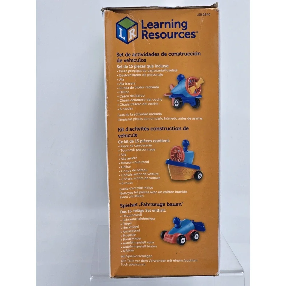 NEW SEALED Learning Resources STEM  1,2,3, Build It Car, Plane, Boat Kit Ages 2+